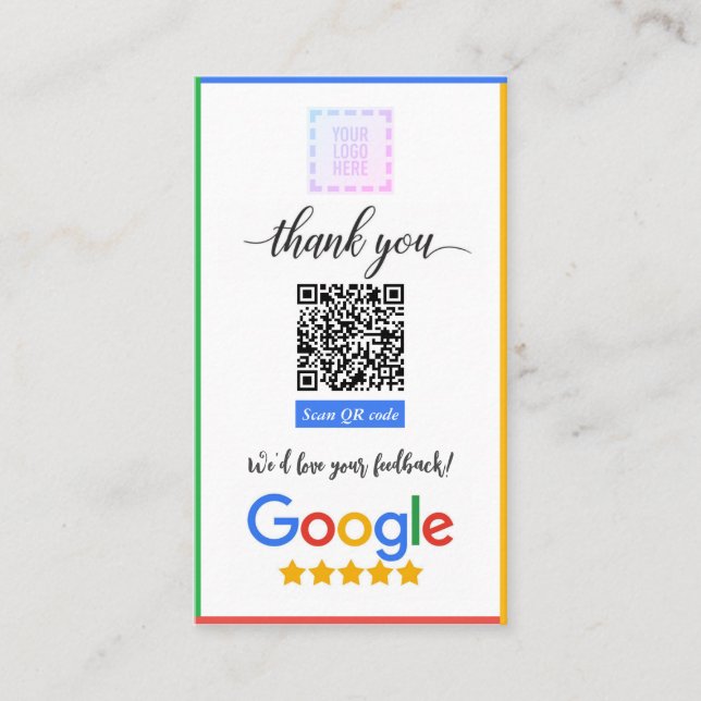 Visite Carte Google de révision avec coupon coupon coupé  (Devant)