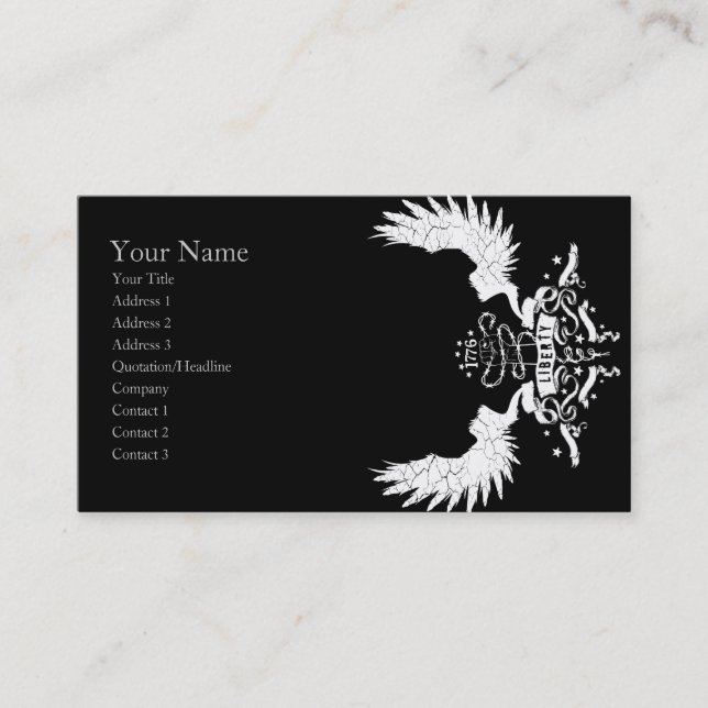 Visite Carte graphique de profil de liberté (Devant)