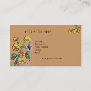 Visite Carte jaune toujours fraîche de fleurs
