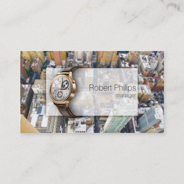 Visite Carte luxueuse de bureau de montre de gratte-ciel (Devant)