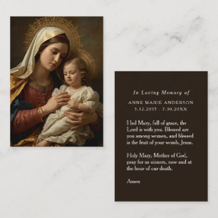 Visite Carte mémorielle de la Vierge Marie Enfant Jésus