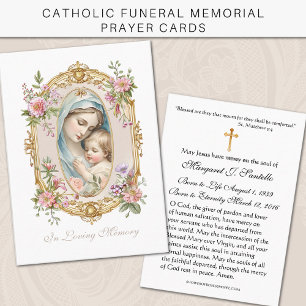 Visite Carte mémorielle funéraire catholique de la Vierge