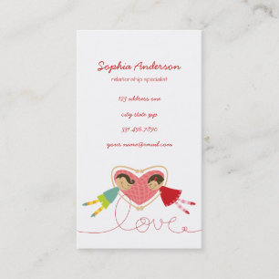 Visite Carte mignonne de profil d'amour de fille de
