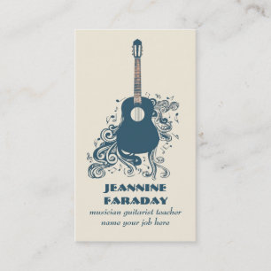 Visite carte moderne d'industrie musicale de guitare