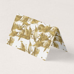 Visite Carte pliée en feuille d'or Design artistique de