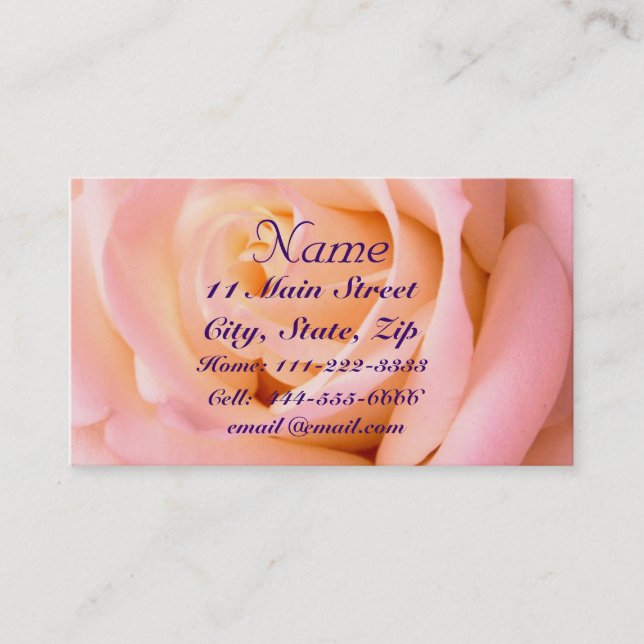 Visite Carte presque rose de profil (Devant)