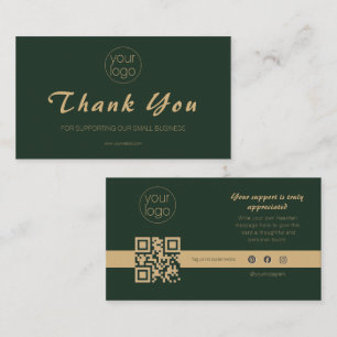 Visite Carte QR de remerciement de logo de petite entrepr