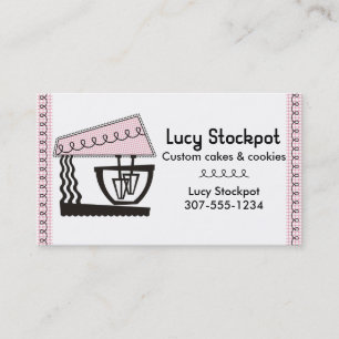 Visite Carte rose de biscuits de gâteau de boulangerie d