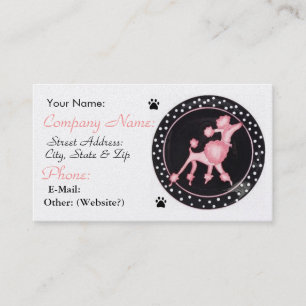 Visite Carte rose de profil d'affaires de caniche