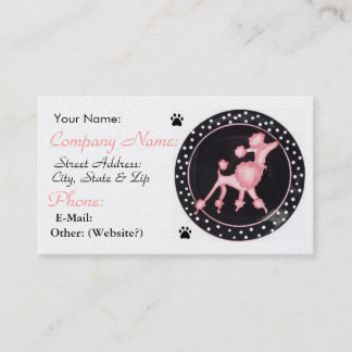 Visite Carte rose de profil d'affaires de caniche