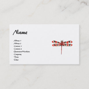 Visite Carte rouge de profil de libellule