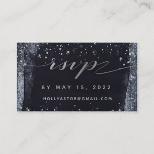 Visite Carte RSVP en ligne Mariage de nuit Silver Starry
