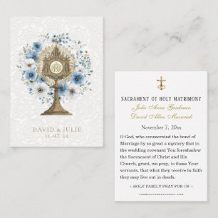 Visite Carte Sainte Catholique de Mariage à la Monstrance