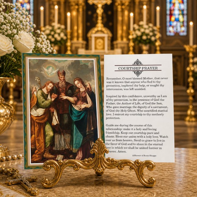 Visite Carte Sainte de prière de fiançailles catholique (Créateur téléchargé)
