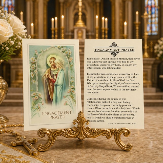 Visite Carte Sainte de Prière de Fiançailles Catholiques (Créateur téléchargé)