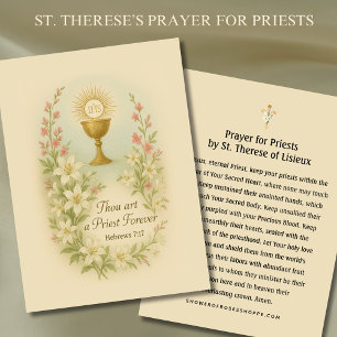 Visite Carte Sainte de prière pour les prêtres par Ste Th