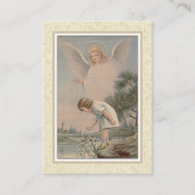 Visite Carte Sainte Prière de l'ange gardien (Devant)