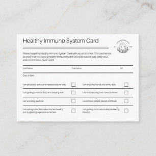 Visite Carte système immunitaire saine   Pack de 100