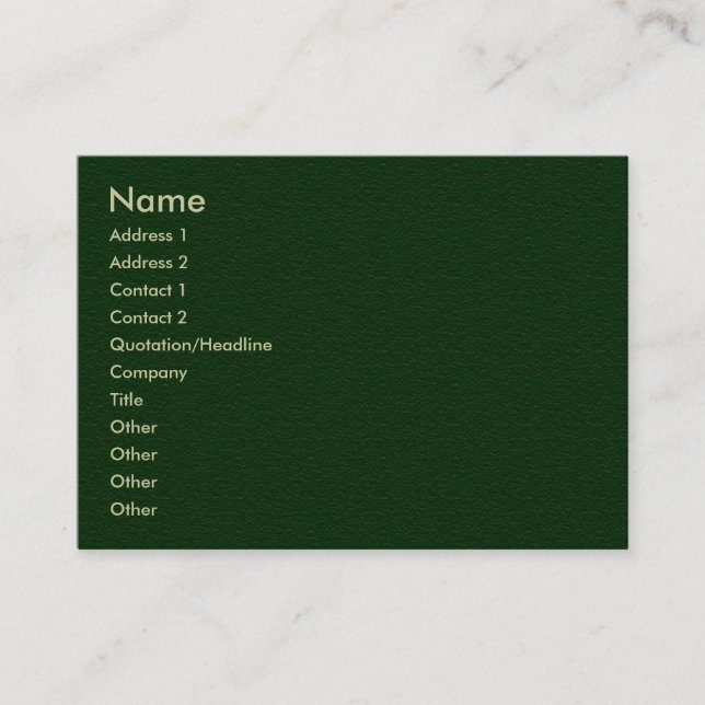 Visite Carte verte simple de profil de grès (Devant)