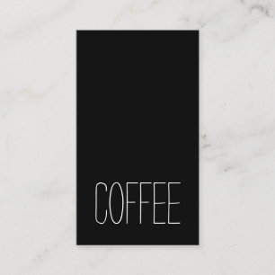 Visite Carte verticale foncée de café de mot minimal de