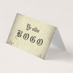 Visite Carte vintage de fidélité BOGO Vellum
