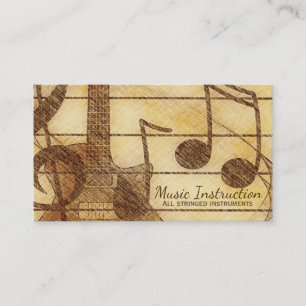 Visite Carte vintage élégante d'industrie musicale de