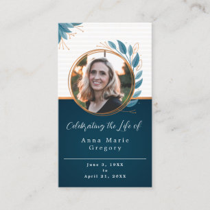 Visite Célébration de la vie Photo bronze carte de prière