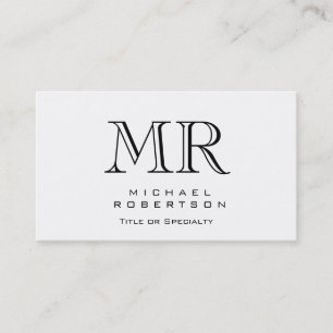 Visite Charming Moderne Monogramme Blanc Propre Carte de 