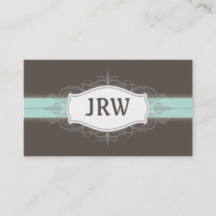 Visite Chic Déco Cadre Monogramme Bleu Bébé Carte de v