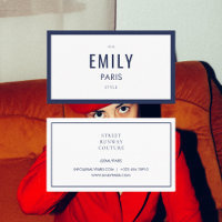 Chic Navy Fashion Stylist Influencer Carte de visi