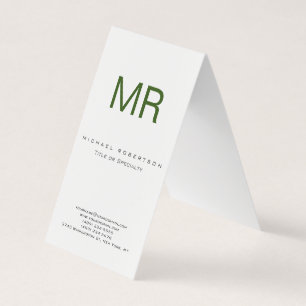 Visite Chubby Moderne Monogramme Blanc Vert Carte de visi