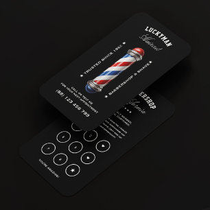 Visite Classic Pole en Barbier Rouge Blanc Bleu Carte de