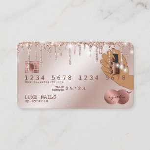 Visite Clous Technicien Carte de crédit Styled Rose Gold 