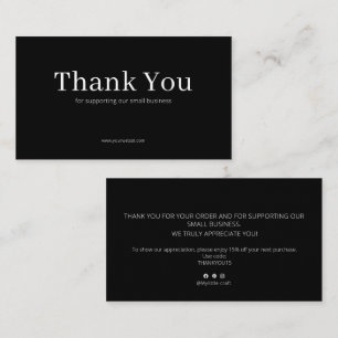 Visite Code de réduction pour carte de remerciement Black