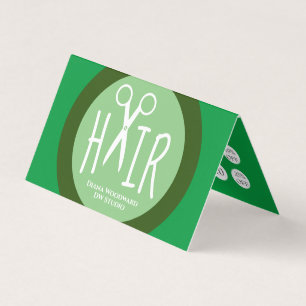 Visite Coiffeuse verte Carte de fidélité professionnelle 