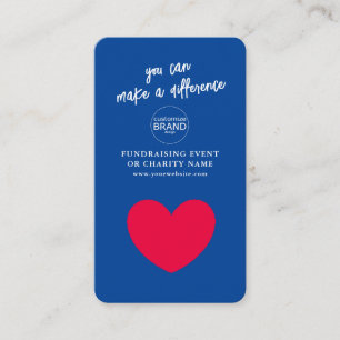 Visite Collecte de fonds Charity Event Blue Logo Carte ph