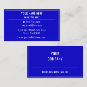 Visite Concevez votre propre couleur bleue Carte de visit