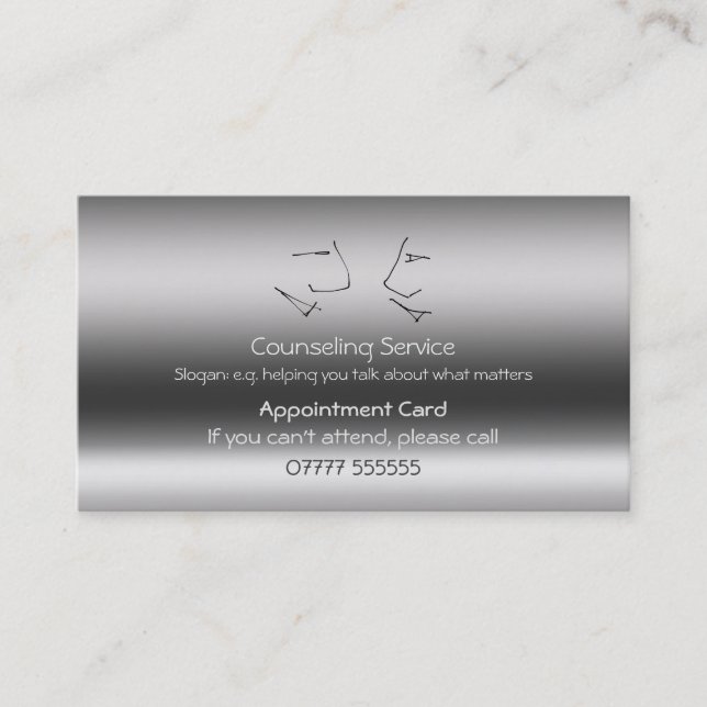 Visite Conseiller, carte de rendez-vous, logo Talking Hea (Devant)