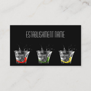 Visite Cool Black Contemporary Cocktail Bar Carte de visi