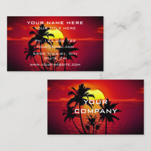 Visite Coucher de soleil tropical Votre entreprise Carte 