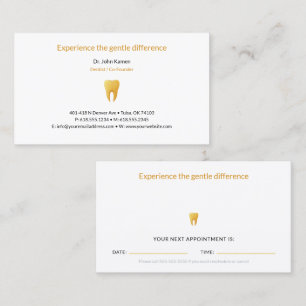 Visite Dentiste Carte de rendez-vous dentaire