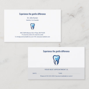 Visite Dentiste Carte de rendez-vous dentaire