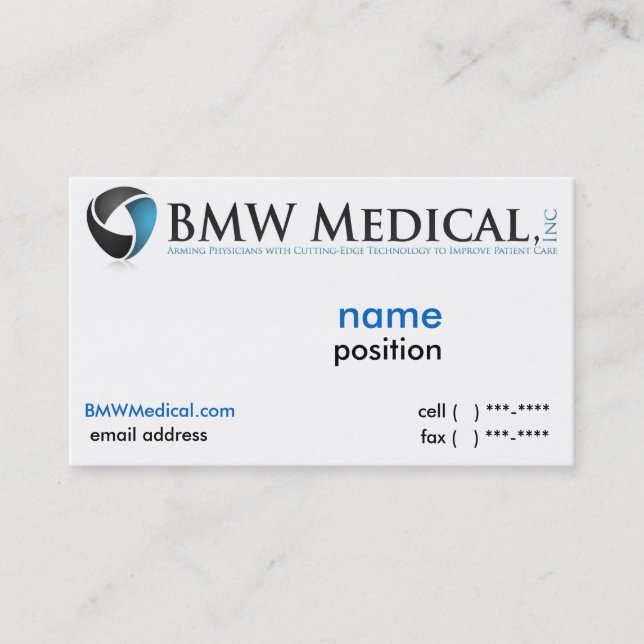 Visite Design de carte Médicale de BMW (Devant)