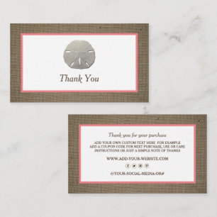 Visite Dollar de sable et Carte de remerciements d'affair