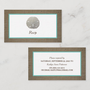 Visite Dollar de sable et carte RSVP Burlap