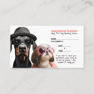 Visite Drôle Posh Chien Grooming Carte de rappel de rende