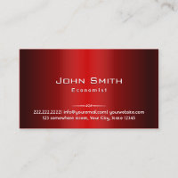 Économiste professionnel en métal rouge Carte de v