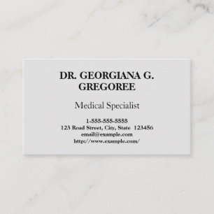 Visite Élégant et élégant Médicale spécialiste Carte de v