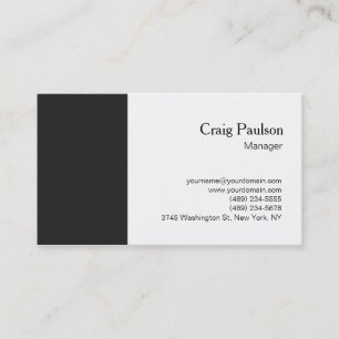 Visite Élégant gris foncé blanc clair simple Carte de vis