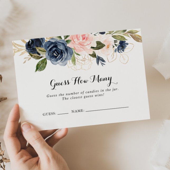 Visite Elégant hiver Floral Devinez Combien De Carte De J (Créateur téléchargé)